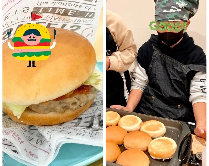 放課後等デイサービス　みつばち/🍔ハンバーガーを作ったよ！