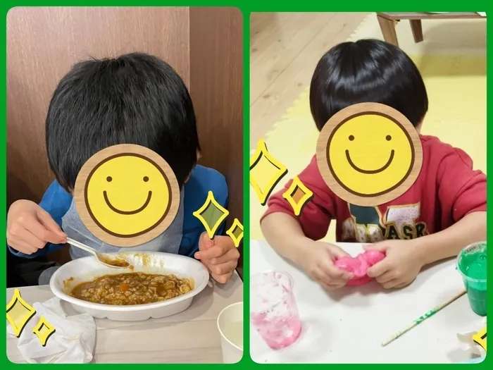 【人気大型遊具設置♪】放課後等デイサービス　癒しの森Kids　みくりや/こども食堂カレーライス⭐ぽよぽよスライム作り