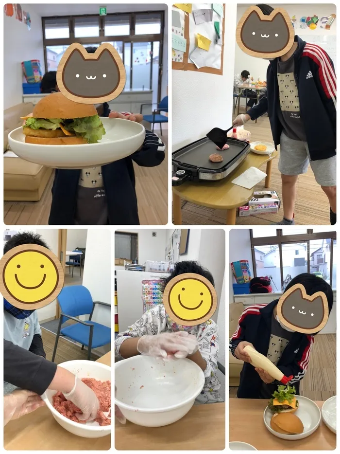 放課後等デイサービス　キラキラ小牧/ハンバーガー作り〜🍔