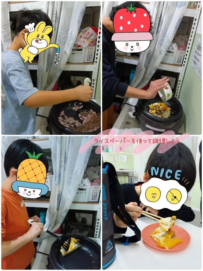 児童発達支援まなび ふたば/ライスペーパーを使って調理しよう🍚🧑‍🍳