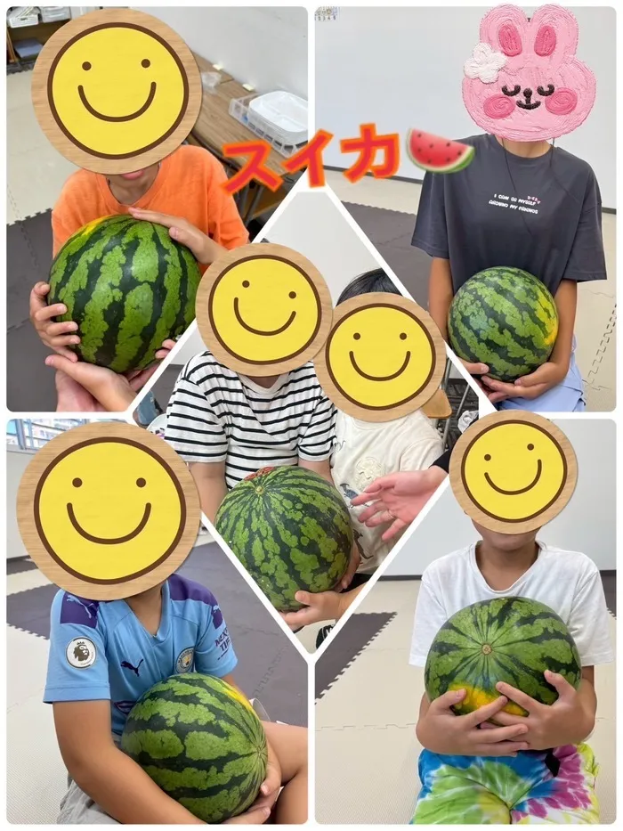 こども発達サポート　運動療育型　放課後デイサービス　ロジコ/夏休みのおやつの時間にスイカを食べました🍉