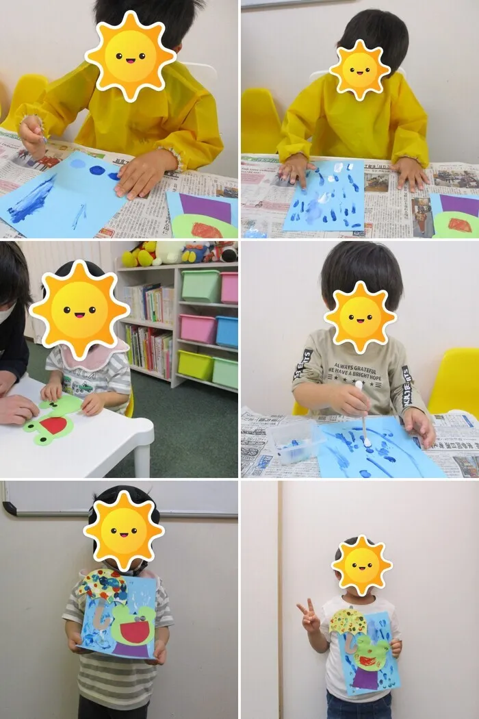 こぱんはうすさくら　春日若葉台教室/フィンガーペインティングしました✋