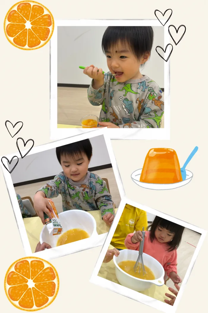 せかいのかたち/おやつクッキング「みかんゼリー🍊」