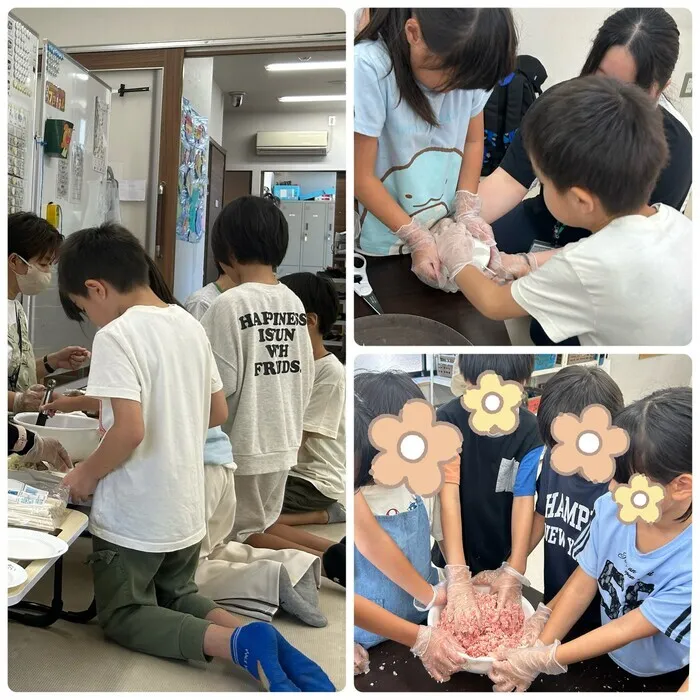 キッズライフ東福岡/7/28_ハンバーグ作り✨