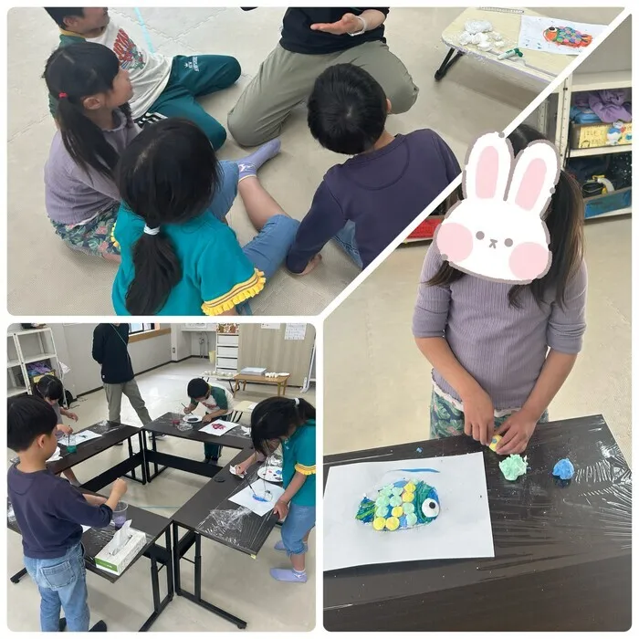 キッズライフ東福岡/4/25_工作プログラム☆紙粘土で鯉のぼり作り🎏