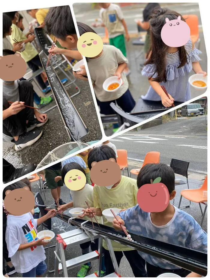 キッズライフ東福岡/8/15＿流しそうめん！