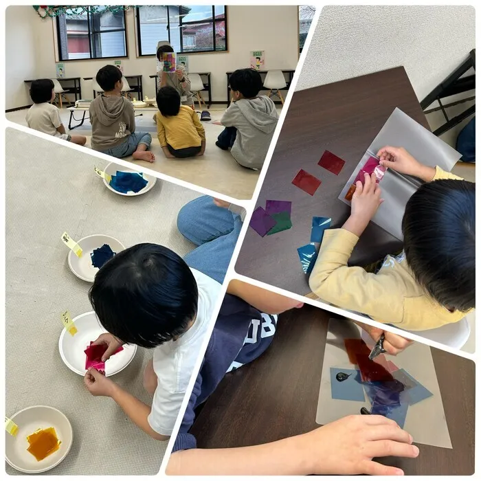 キッズライフ東福岡/12/11_工作プログラム♬なんちゃってステンドグラス