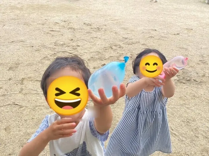 きりんのあくび　kids　ながせ/✨水風船で感触遊び🎈