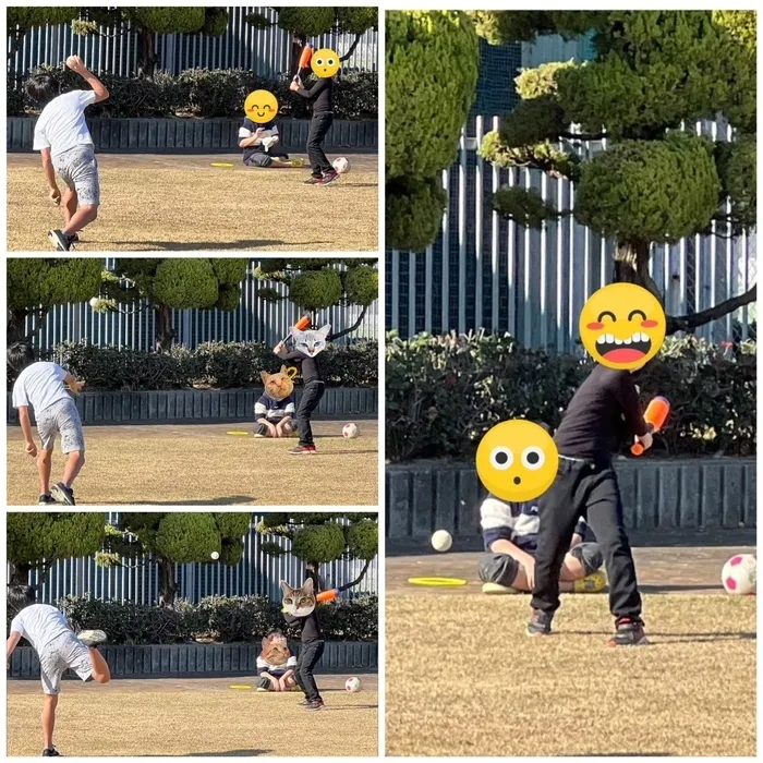 きりんのあくび　kids　ながせ/⚾️ピッチング⚾️と🥎バッティング🥎