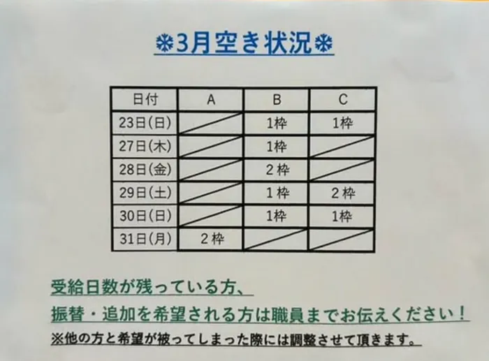 てらぴぁぽけっと　向ケ丘遊園教室/3月空き状況