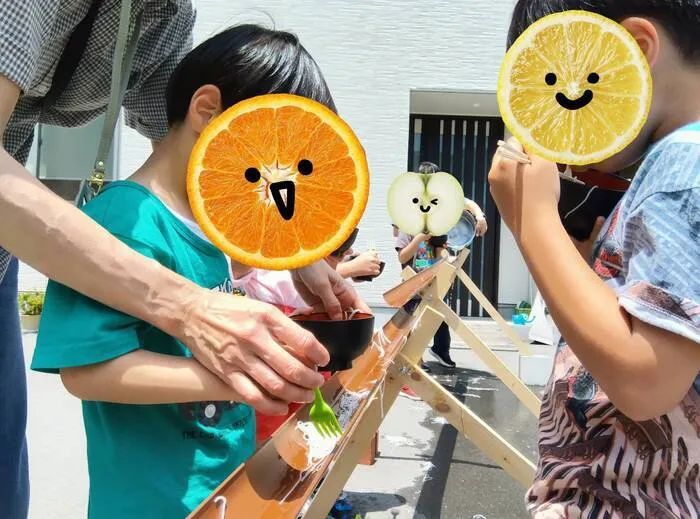 かぶとむしクラブ　番町/やっとできた　流しそうめん！