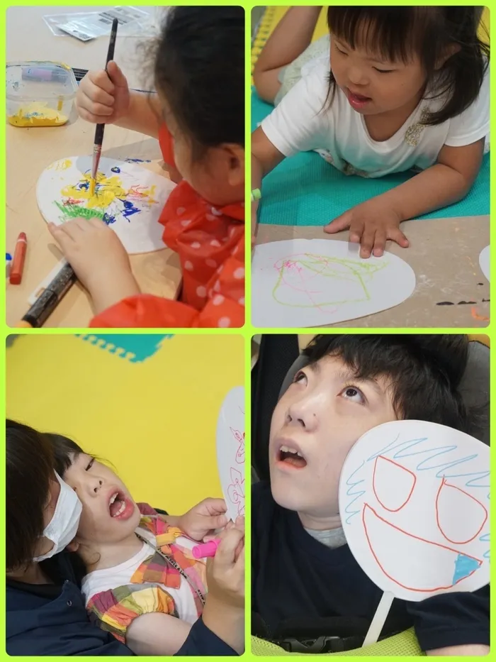 【重心】児童発達支援・放課後等デイサービス ノーサイド八尾SPA/kids Art📯 うちわ制作🌟