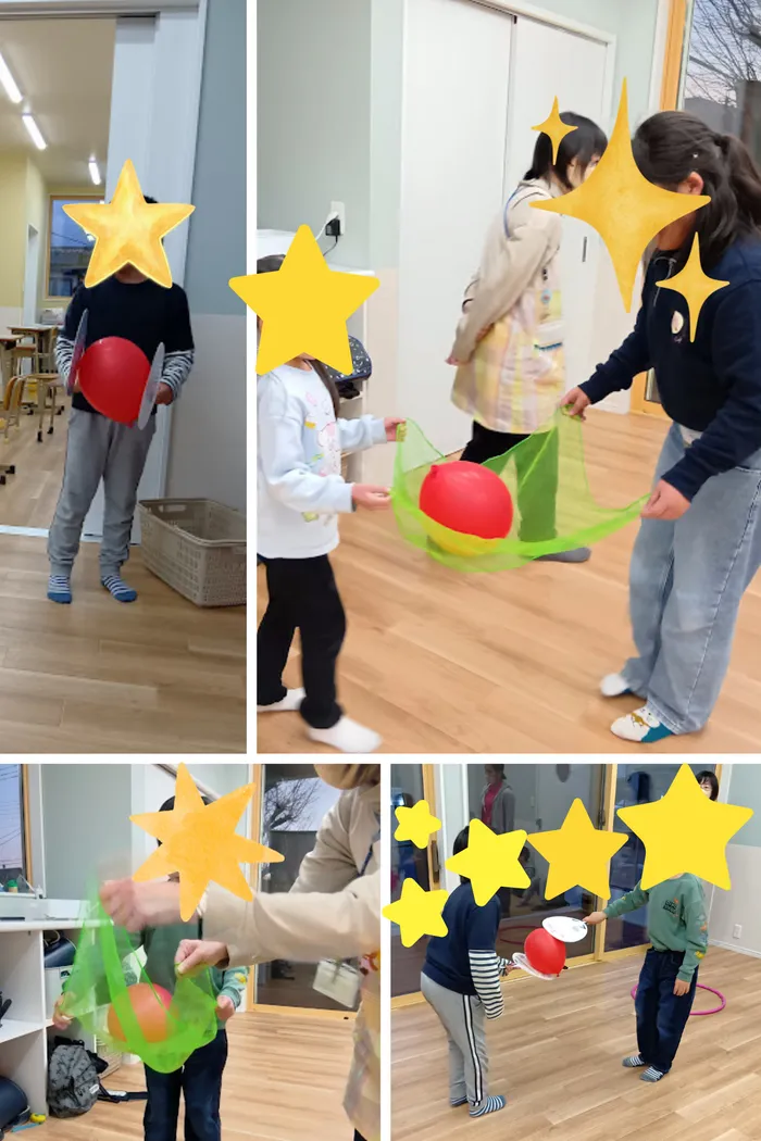 ブロッサムジュニア大田原教室（児童発達支援・放課後等デイサービス）/✨風船運びゲームをしました✨