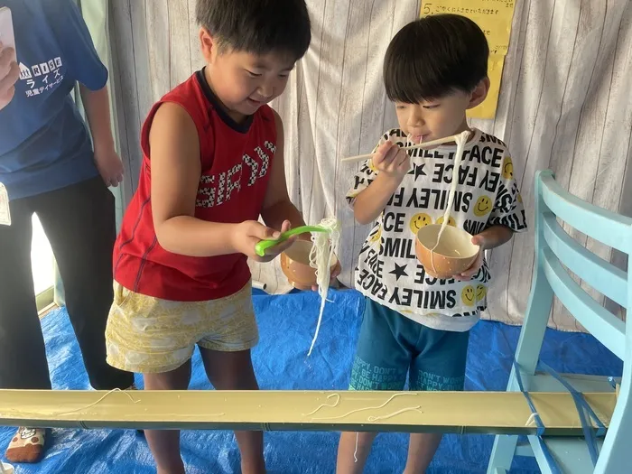 ライズ児童デイサービス楽音寺/レッツ流しそうめん🤩