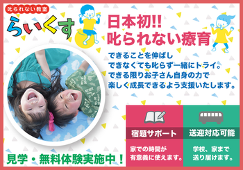 <鳩ヶ谷駅近く!! 送迎対応可能>叱られない教室 らいくす 児童発達支援【川口安行教室】/プログラム内容