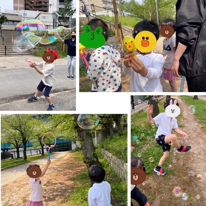 LEGON Kids天満月組/いろんな大きさのシャボン玉にみんなワクワク✨