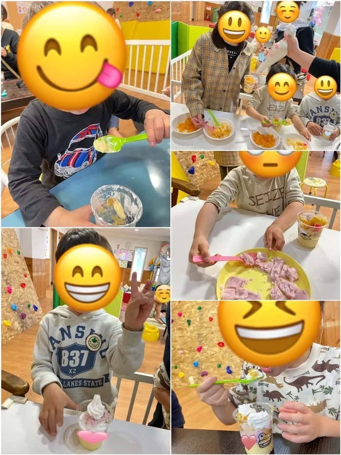 きりんのあくび　kids　ふせ/プリンパフェ作り👩🏻‍🍳🧁🍮