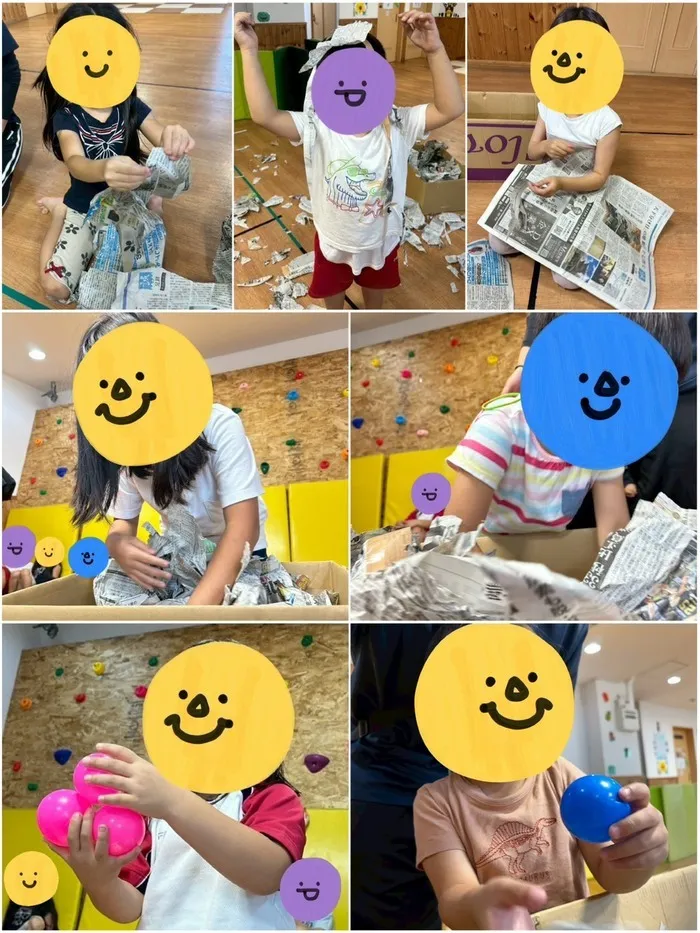 きりんのあくび kids ふせ/見つけるぞー‼️新聞紙宝探し💎👀🖐🏻