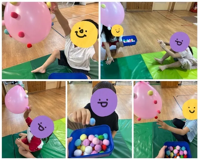 きりんのあくび　kids　ふせ/風船で感覚遊び🎈🧎🏻‍♀️🧎🏻