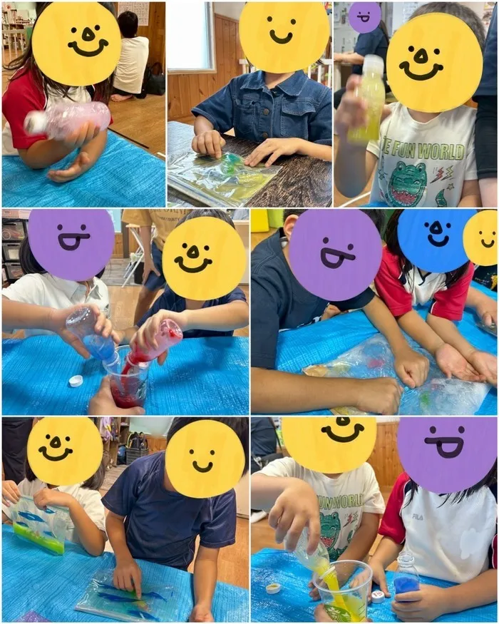 きりんのあくび　kids　ふせ/感覚遊び〜センサリーバック&色水遊び〜🎨💦