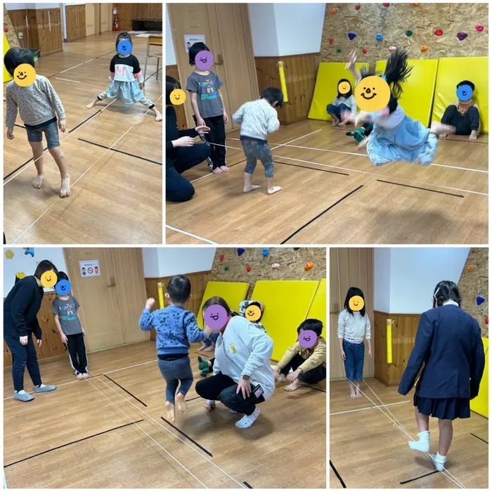 きりんのあくび　kids　ふせ/ゴム跳びに挑戦😆⤴️