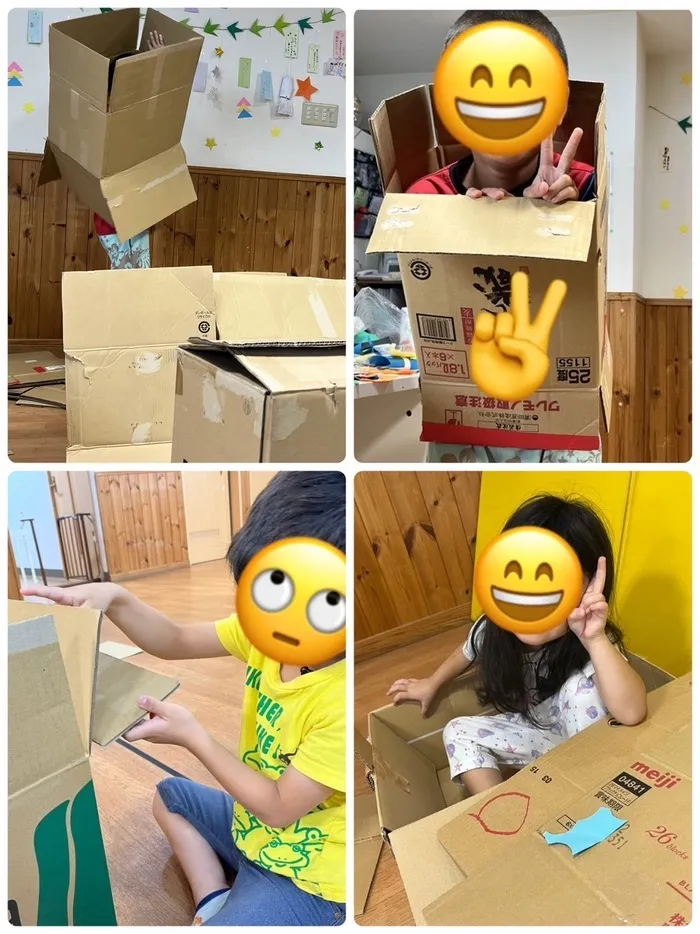 きりんのあくび　kids　ふせ/ダンボール遊び📦