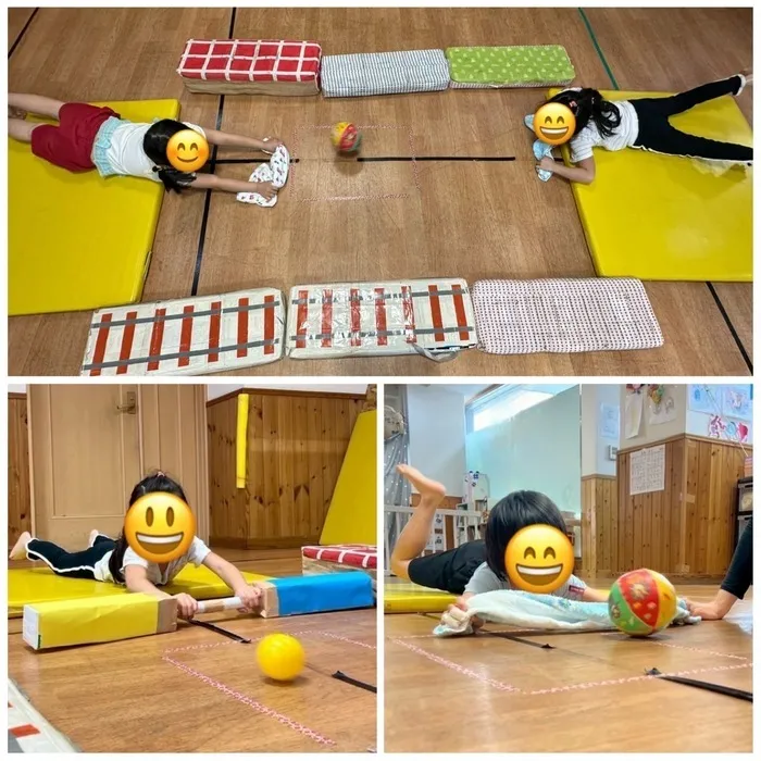 きりんのあくび　kids　ふせ/ボールを打ち返せ〜➿🏏