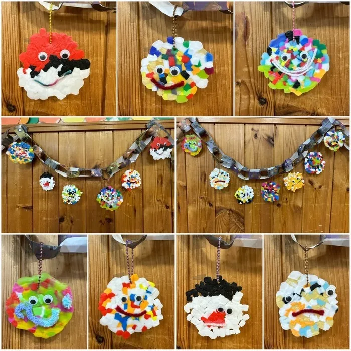 きりんのあくび kids ふせ/カラフルモンスター完成ー😈🎨