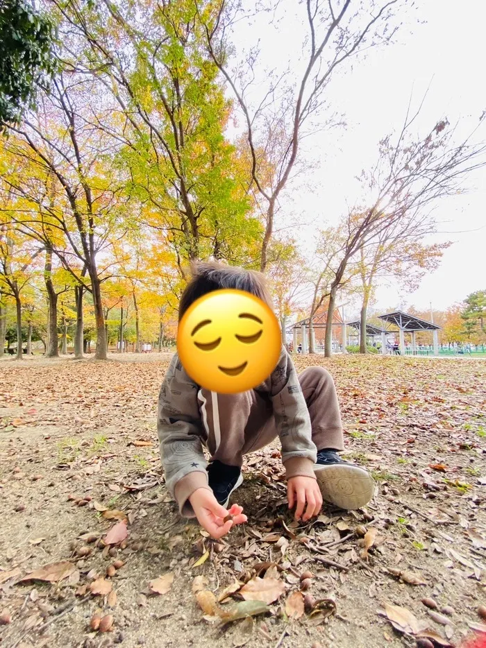 きりんのあくび　kids　ふせ/公園de落ち葉遊び🍂