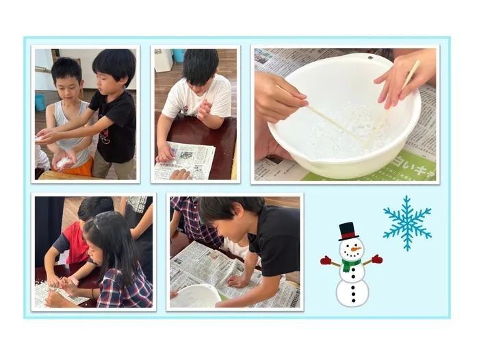 みつばち　桜町/科学実験「溶けない雪❄️⛄️」