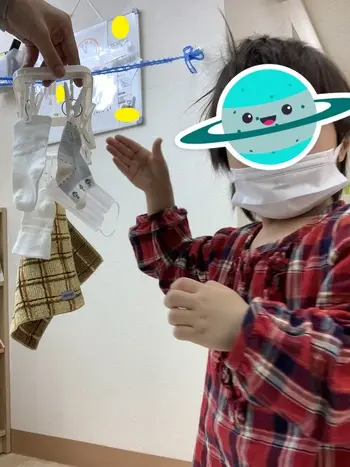 こぱんはうすさくら川越中央教室/洗濯物干し練習！