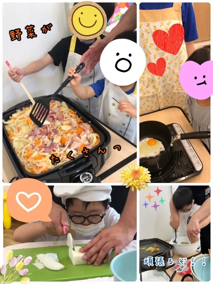 児童発達支援　わんだー/じぶんで作ろー♬焼きそばと目玉焼き！✨