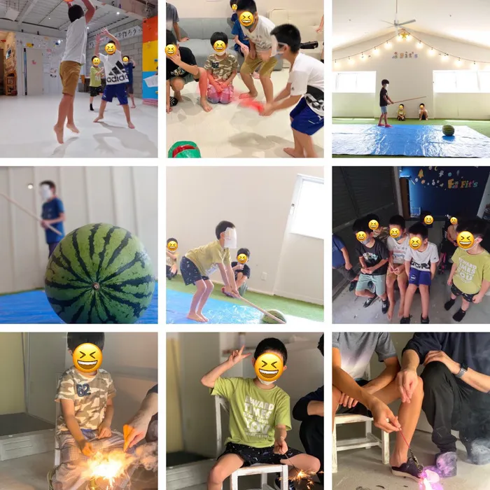 放課後等デイサービスFit's/8月31日　夏休み最後は、スイカ割りと花火★夏の詰め合わせ