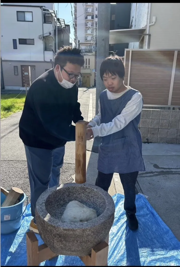 きずなの森/お餅つき