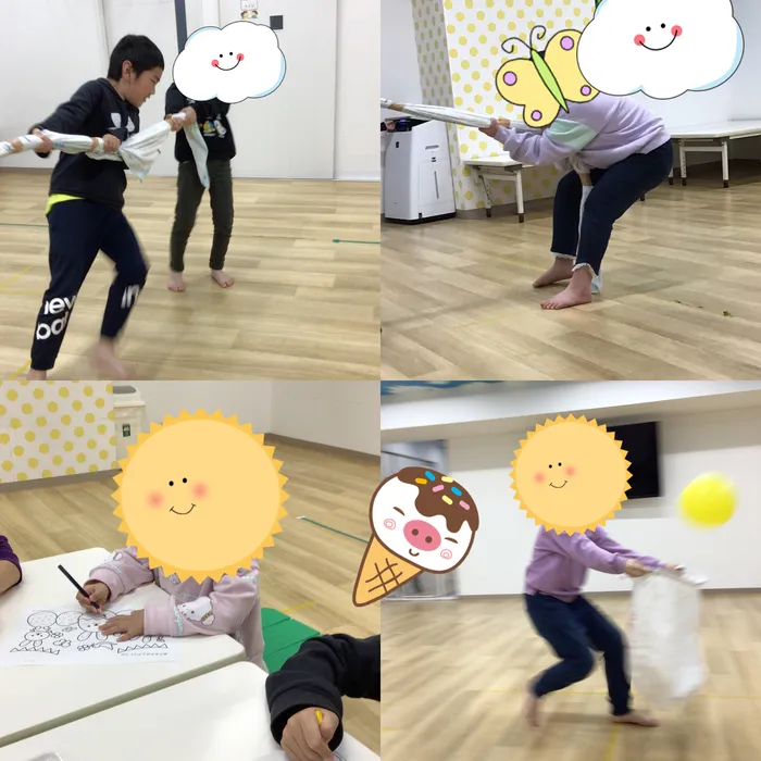 キッズフロンティアⅢ番館/綱引き🐵ぬりえ🥚風船🎈