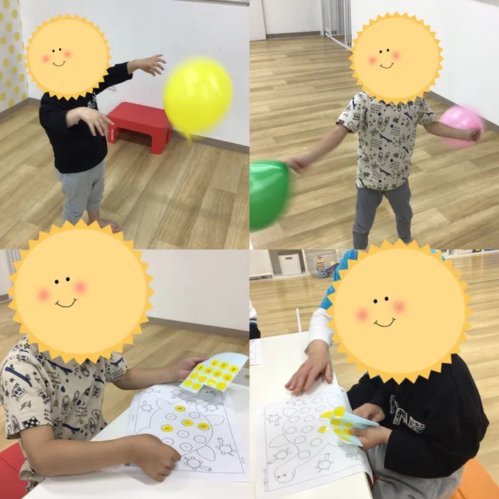 キッズフロンティアⅢ番館/風船🎈シール貼り