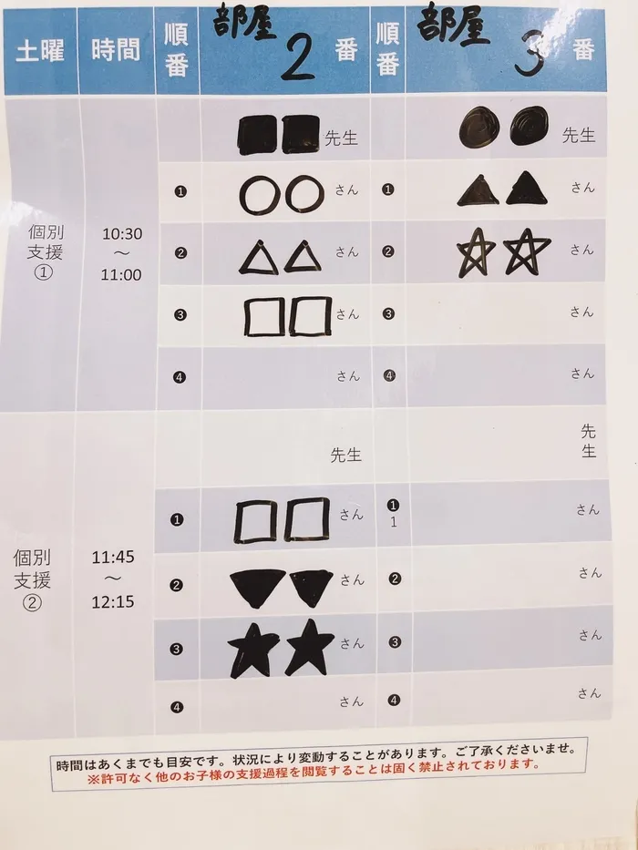 LITALICOジュニア仙台五橋教室/【お知らせ】個別支援フィードバック表