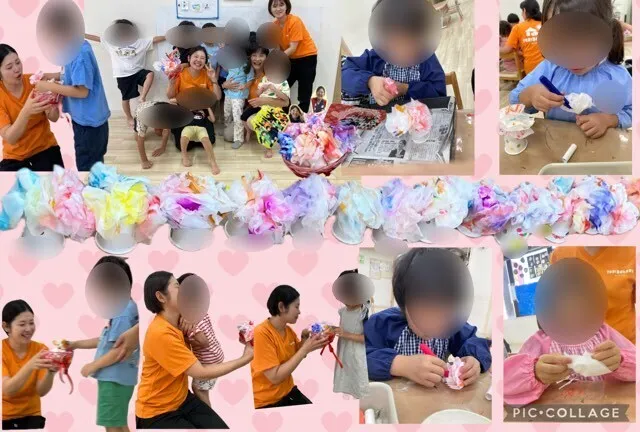 ヨリドコロ横浜東神奈川/霧吹きでお花製作💐〜ありがとうの気持ちをこめて