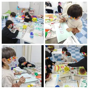 放課後等デイサービス・児童発達支援 KAOKAO/絵の具で色遊び