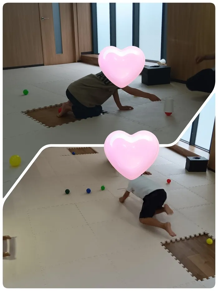 児童発達支援・放課後等デイサービス　いきるちから1/腕を伸ばしてボールキャッチ！