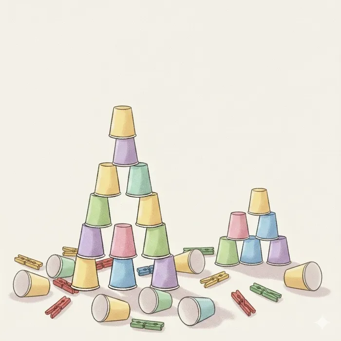 児童発達支援・放課後等デイサービス　いきるちから1/紙コップタワ〜〜〜🤣🤣🤣🤣