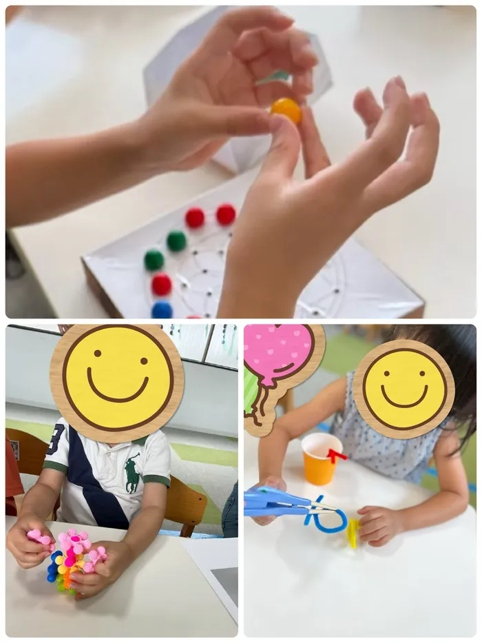 ハッピースマイル北堀江～音楽を主体とした児童発達支援・学習特化型放課後等デイサービス～/児童発達支援　ハッピープログラム　手先の運動✋