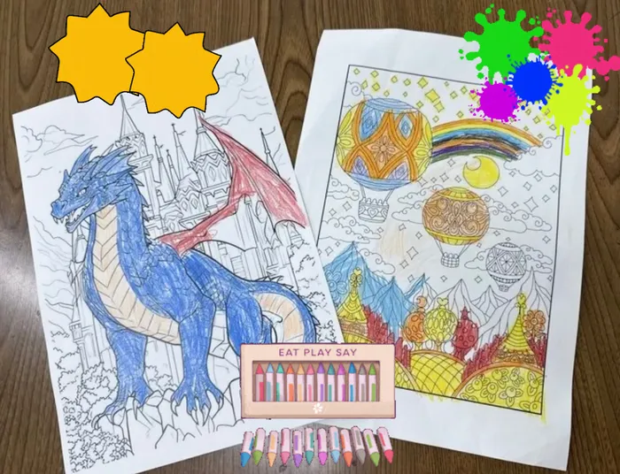【見学受付中！お気軽にご連絡ください！】　おおきな木　東大阪吉田/ぬりえ🖌🎨🔴🟠🟡🟢🔵🟣