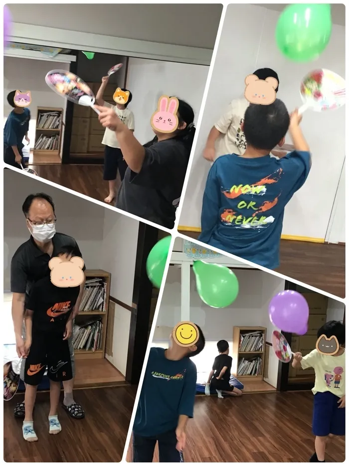 わくわくハウス スポーツ未来校/【スポーツ未来校】うちわで風船バレー🎈