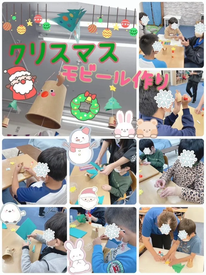 のびのび広場あおやまアクロス通り店/クリスマスモビール作り第二弾🎅🦌✨