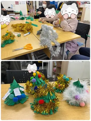 こすもすカレッジジュニア新松戸教室/クリスマスツリーを作りました！
