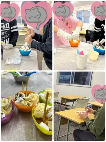 こすもすカレッジジュニア新松戸教室/フルーツパフェを作りました！