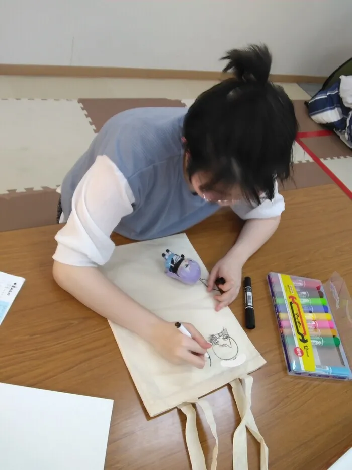 まるまる広場本成寺/オリジナルトートバッグ作りをしました！