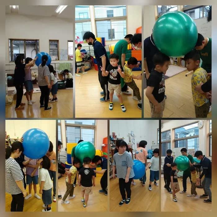 ヤンチャリカ/10/2のヤンチャリカはバランスボール運びレース