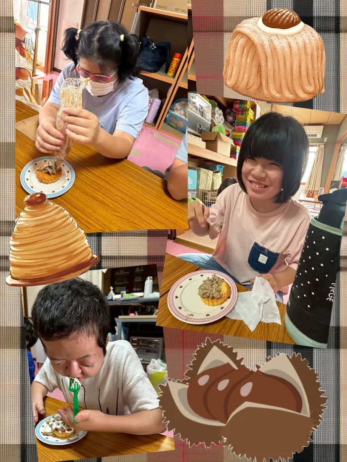 ライズ児童デイサービスやえのさと/モンブラン作り🌰🧁